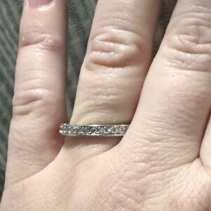 925 Sterling Silver Band Ring with Cubic Zirconia